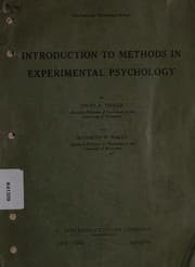 Tapa de Introduction to methods in experimental psychology