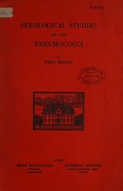 Tapa de Serological studies on the pneumococci