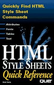 Tapa de HTML style sheets quick reference