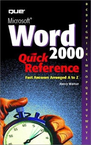 Tapa de Microsoft Word 2000 Quick Reference