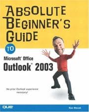 Tapa de Absolute beginners guide to Microsoft Outlook 2003