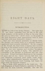 Tapa de EIGHT DAYS a tale of the indian mutiny