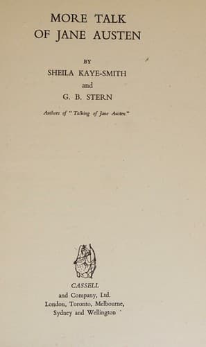 Tapa de More talk of Jane Austen