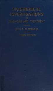 Tapa de Biochemical investigations in diagnosis and treatment