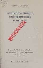 Tapa de Autobiographische und vermischte Schriften - Gesammelte Werke in vier Banden - Vierter Band