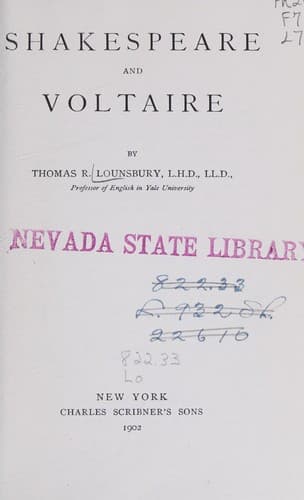 Tapa de Shakespeare and Voltaire