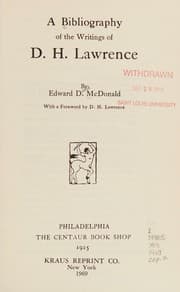Tapa de A bibliography of the writings of D. H. Lawrence