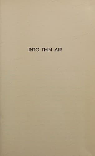 Tapa de Into thin air