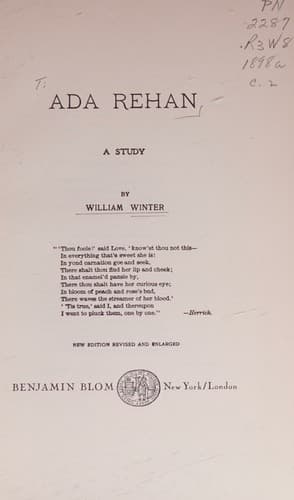 Tapa de Ada Rehan, a study