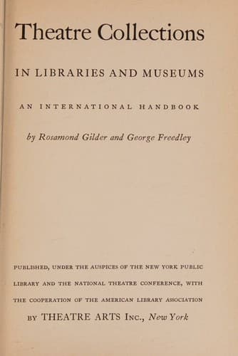 Tapa de Theatre collections in libraries and museums
