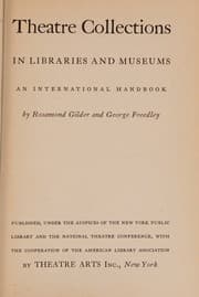 Tapa de Theatre collections in libraries and museums