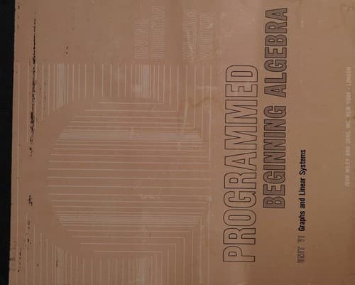 Tapa de Programmed beginning algebra