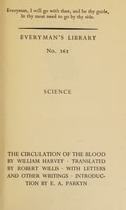 Tapa de The Circulation of the Blood and other writings, Everyman's Library 262