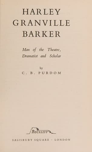 Tapa de Harley Granville Barker