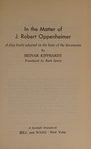 Tapa de In the matter of J. Robert Oppenheimer