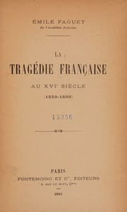 Tapa de La Tragedie Francaise au XVIe Siecle 1550-1600