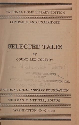 Tapa de Selected Tales