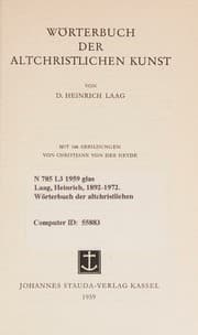 Tapa de Worterbuch der Altchristlichen Kunst. Mit 133 Abbildungen von Christiane von der Heyde