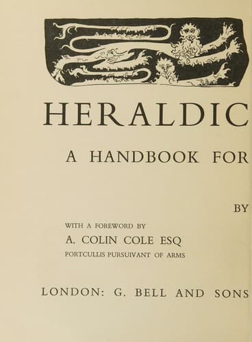 Tapa de HERALDIC DESIGN. A HANDBOOK FOR STUDENTS.