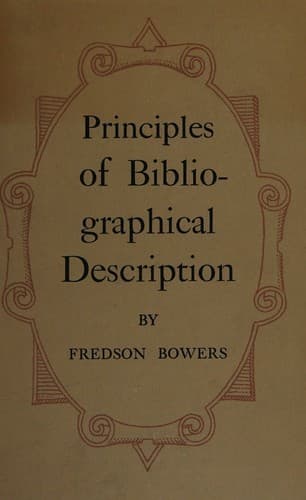 Tapa de Principles of bibliographical description