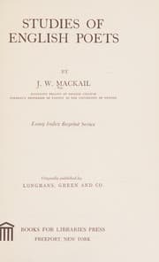 Tapa de Studies of English Poets