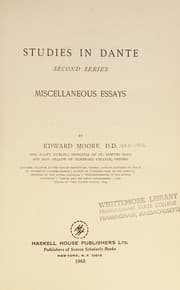 Tapa de Studies in Dante. Second series. Miscellaneous essays