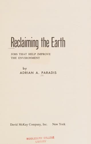 Tapa de Reclaiming the Earth