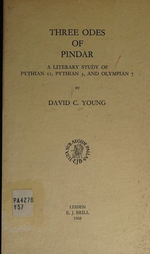Tapa de Three Odes of Pindar