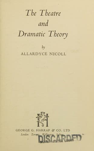 Tapa de The theatre and dramatic theory