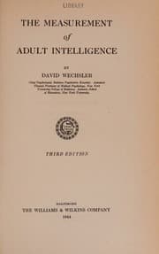 Tapa de The measurement of adult intelligence