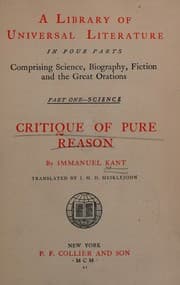 Tapa de Critique of pure reason