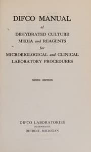 Tapa de Difco manual of dehydrated culture media and reagents for microbiological and clinical laboratory procedures
