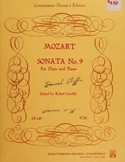 Tapa de Mozart Sonata No. 9 for Flute and Piano