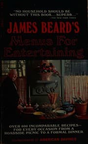 Tapa de James Beard's menus for entertaining