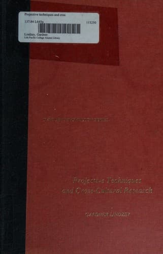 Tapa de Projective techniques and cross-cultural research.