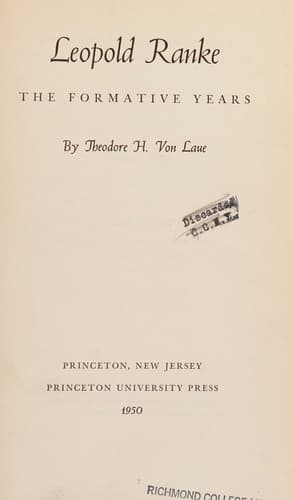 Tapa de Leopold Ranke , the formative years