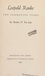 Tapa de Leopold Ranke , the formative years
