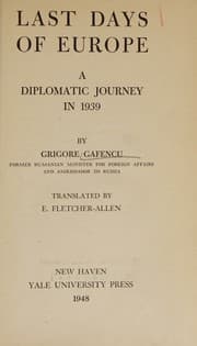 Tapa de last Days of Europe A Diplomatic Journey in 1939