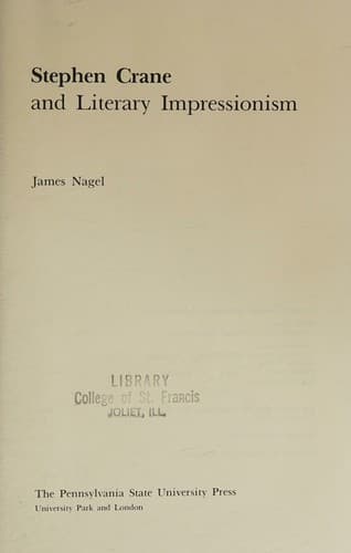Tapa de Stephen Crane and literary impressionism