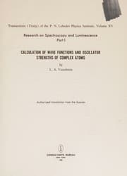 Tapa de Calculation of wave functions & oscillator strenghts of complex atoms
