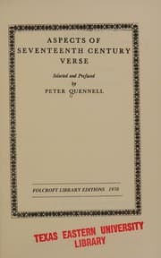 Tapa de Aspects of Seventeenth Century Verse