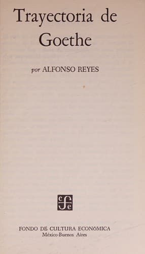 Tapa de Trayectoria de Goethe