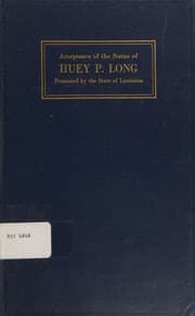 Tapa de Acceptance of the Statue of Huey P. Long Presented By the State of Louisiana