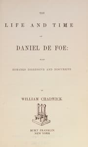Tapa de The life and time[s] of Daniel De Foe,