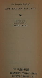 Tapa de The Penguin book of Australian ballads