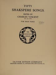 Tapa de Fifty Shakespeare Songs for high voice Shakspere