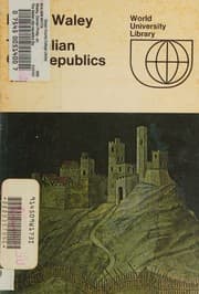 Tapa de THE ITALIAN CITY REPUBLIC-COVER SHOWING PART OF SIMONE MARTINI OF GUIDORICCIO DE FOGLIANO PAINTING OF THE PALAZZO PUBBLICO SIENA