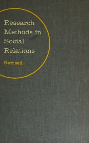 Tapa de Research methods in social relations