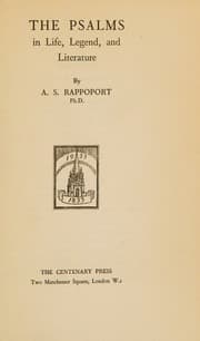 Tapa de The Psalms in life, legend, and literature
