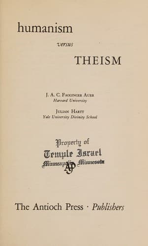 Tapa de Humanism versus theism